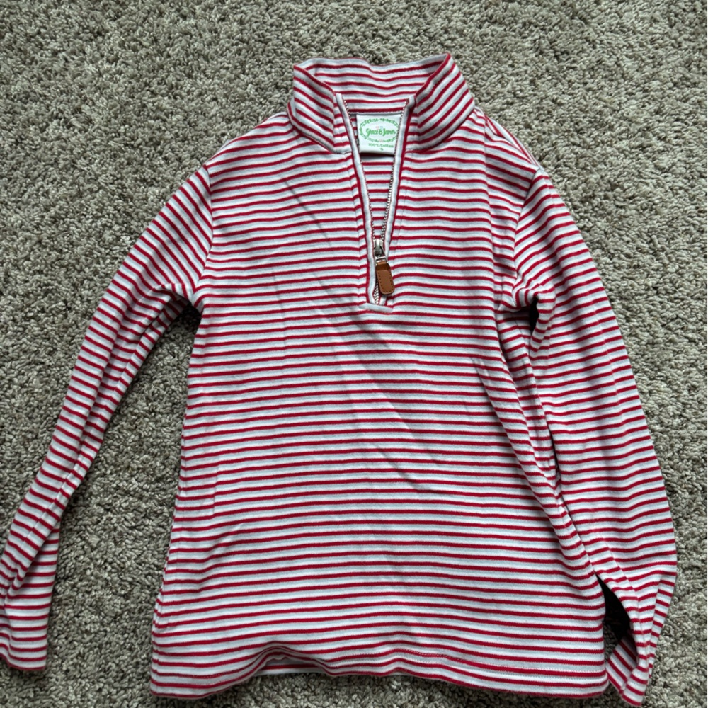 Red and White Striped Kids Shirt